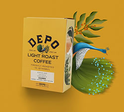 丛林动物彩色插图咖啡美食包装设计